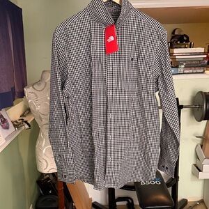 The North Face Men’s Black and White Checked Button-Down Shirt, NWT